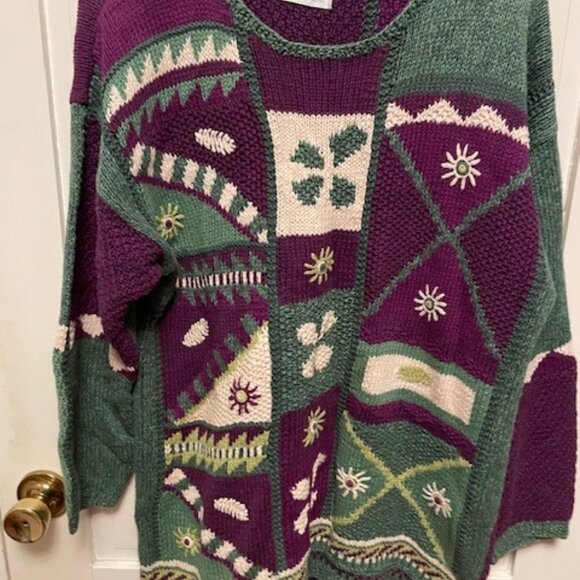 Segrets Sun Prints Hand Knit Vintage Sweater Women's Size Medium - Picture 1 of 13